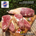 Beef BLADE Australia RALPHS frozen sampil kecil daging rendang PORTIONED CUTS 1.5" 4cm (price/pc 1kg)
